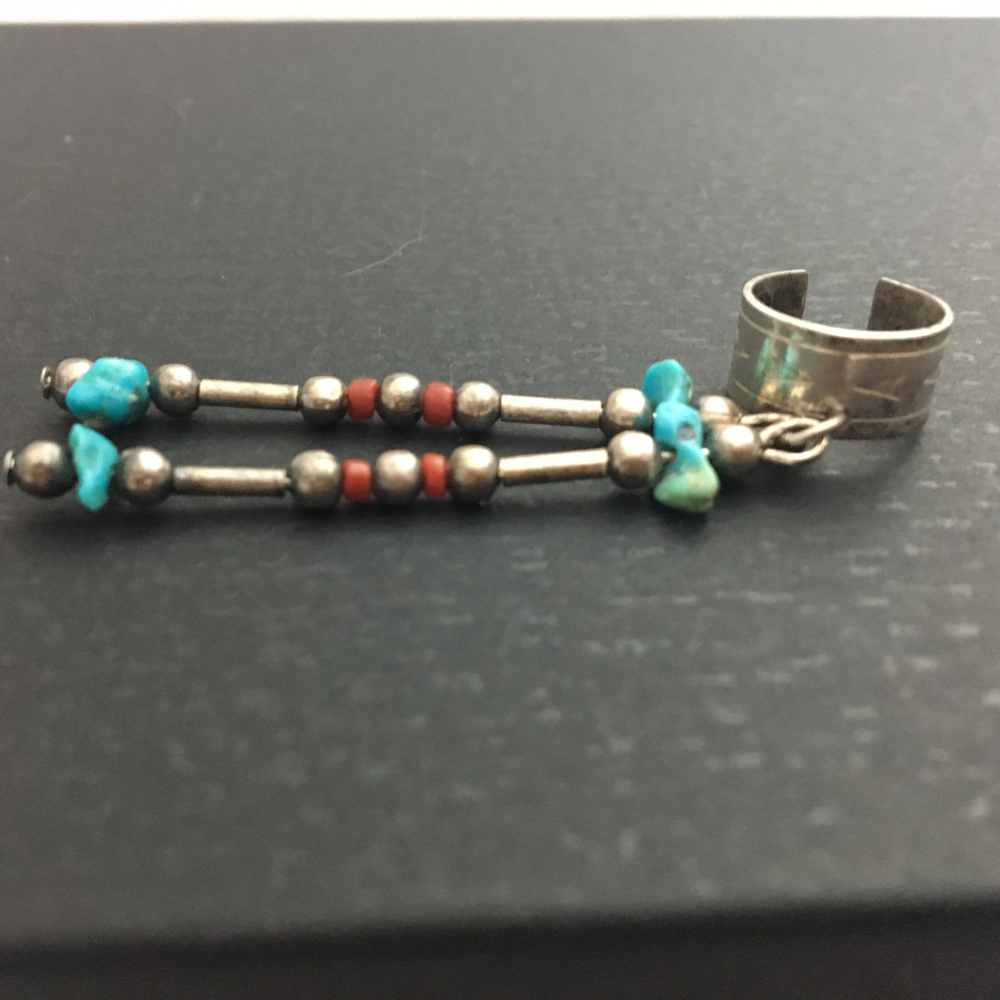 Silver & Turquoise Ear Cuff